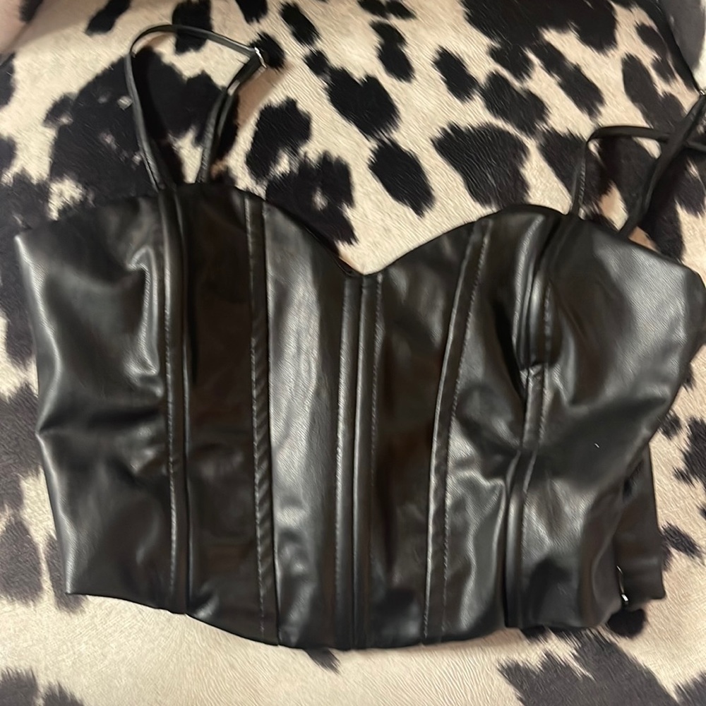 Zara leather cami top